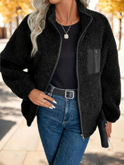 Women's Simple Fashion Zipper Drooping Shoulder Jacket - kinko