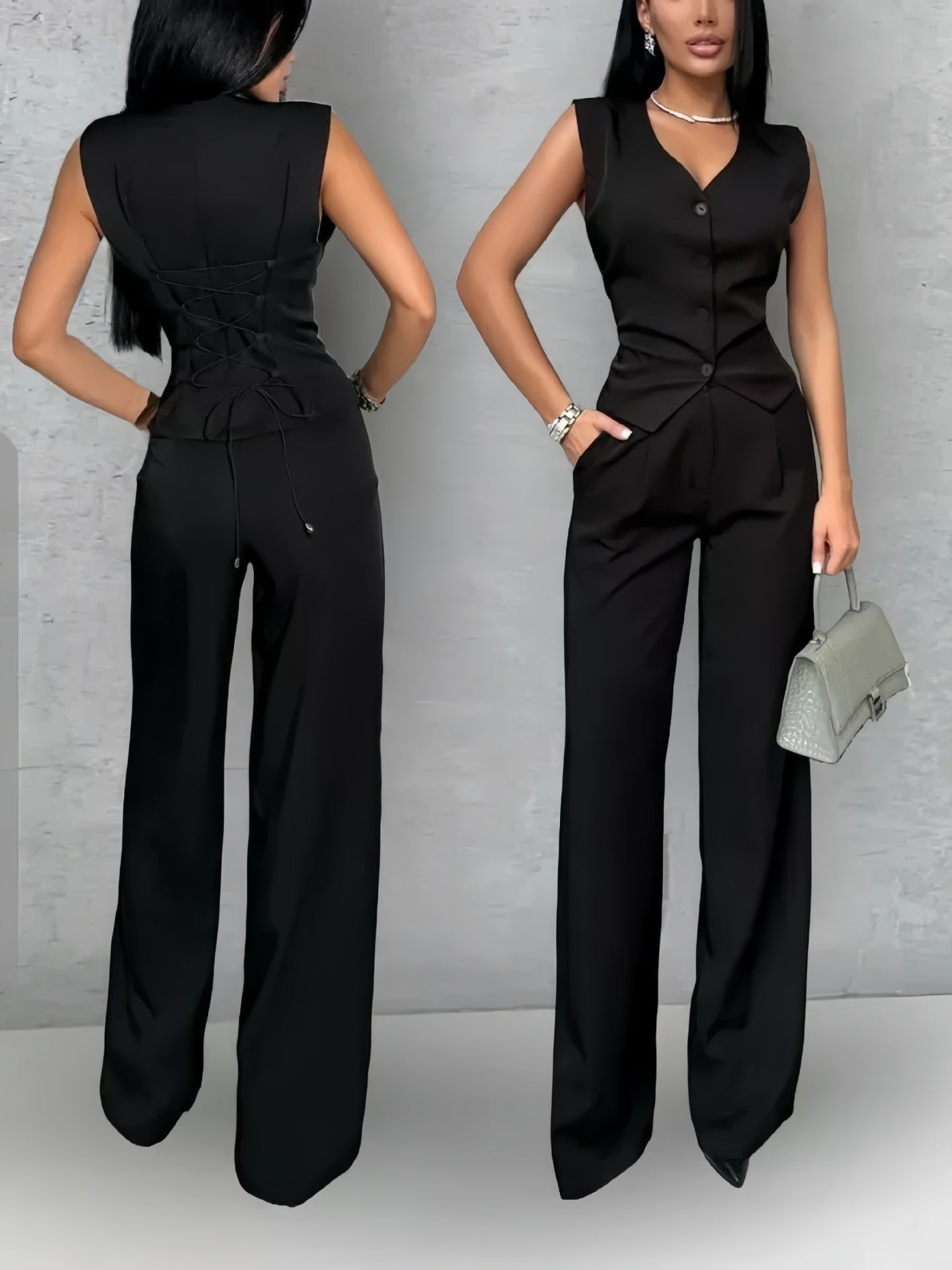 Women's Outer Wear Spring And Summer Vest Pants Two-piece Set - kinko