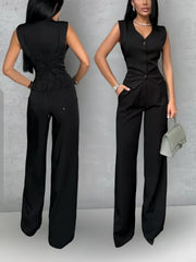 Women's Outer Wear Spring And Summer Vest Pants Two-piece Set - kinko