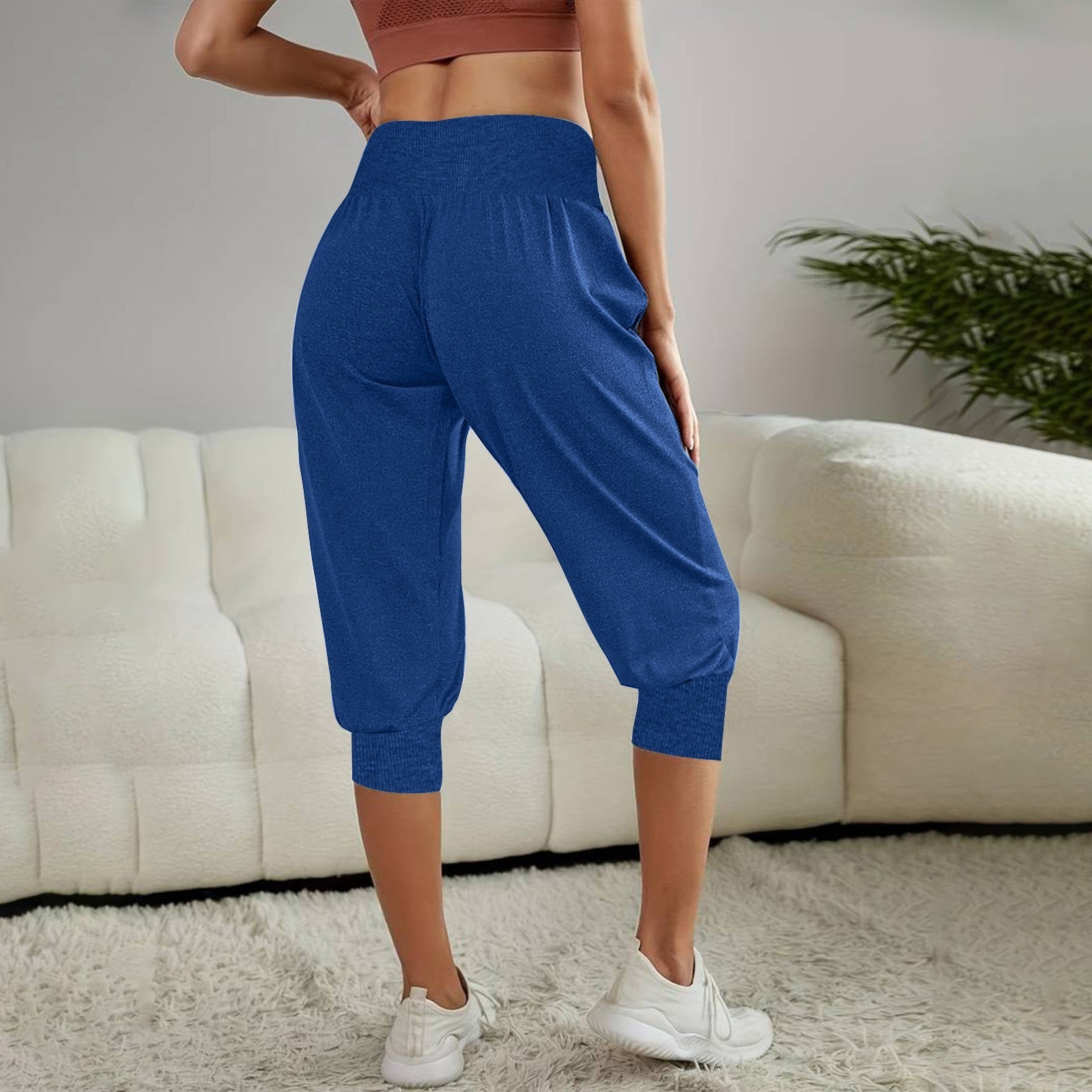 Women's Home Casual Pants High Waist Temperament Ankle-tied Harem Pants - kinko