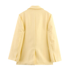 Spring And Autumn Linen Blended Minimalist Blazer - kinko