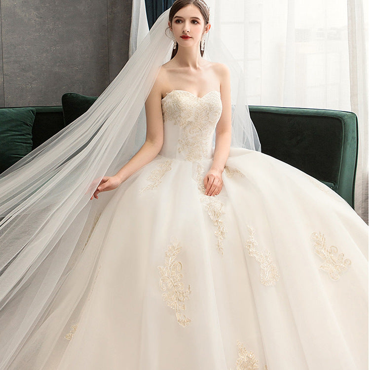 Bride Long-sleeved Forest Super Fairy Dream Luxury Luxury Starry Sky Trailing - kinko