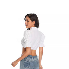 Bavarian Beer Festival Costume Women's Ethnic Shirt Small White Jersey - kinko