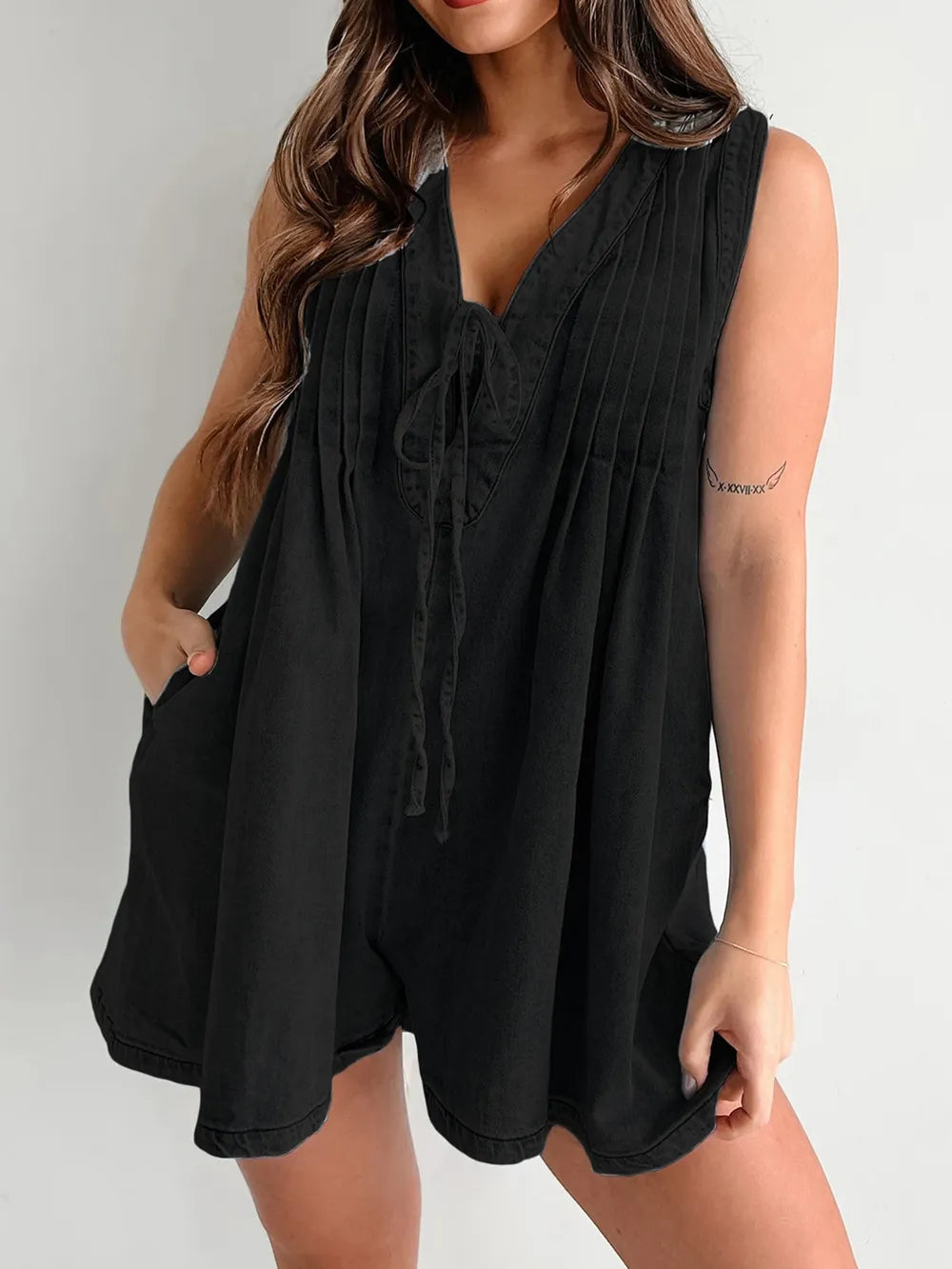 Tied Romper with Pockets - kinko