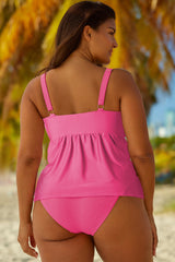 Full Size Adjustable Strap Tankini Set - kinko