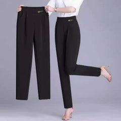 Tight-waisted Thin, Loose Slimming Large-sized 9-inch Harem Pants - kinko