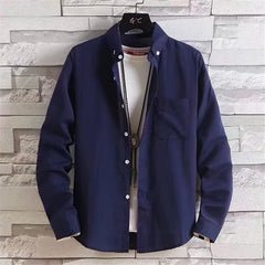Solid Color Shirt Boys Coat Spring And Autumn Long Sleeve White Autumn Top - kinko