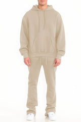 WEIV Men's Fleece Hoodie and Flare Pant Set - kinko