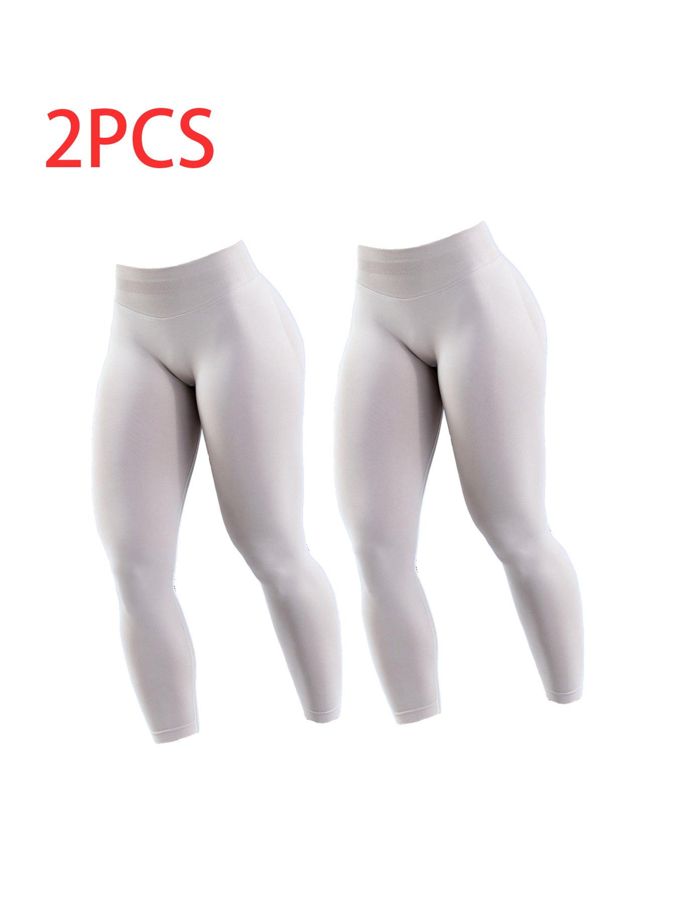 2pack Solid-color Yoga Exercise Leggings - kinko