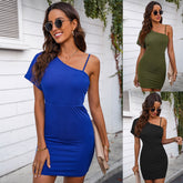 European And American Women's Off Shoulder Slim Dresses And Short Skirts - kinko