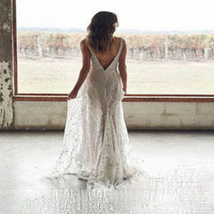 New Dress Bronzing V-neck Long - kinko