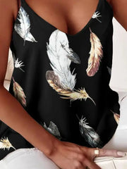 Chain Strap V-Neck Tank Top - kinko