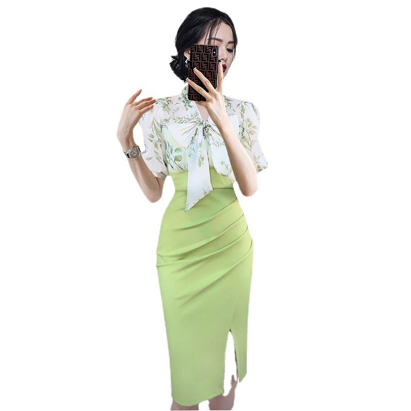 Niche Split Bag Buttock Temperament Fake Two Dresses - kinko