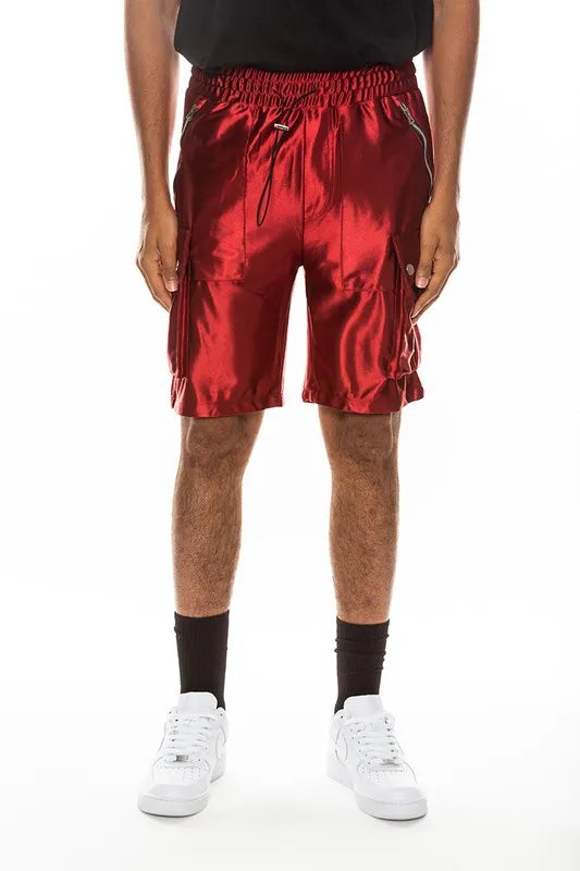 WEIV Men's Full Size Satin Street Cargo Shorts Plus Size - kinko