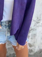 Full Size Open Front Casual Cardigan Plus Size - kinko