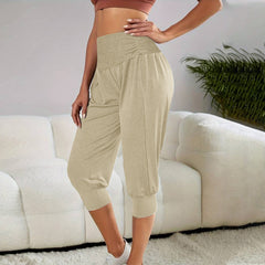 Women's Home Casual Pants High Waist Temperament Ankle-tied Harem Pants - kinko