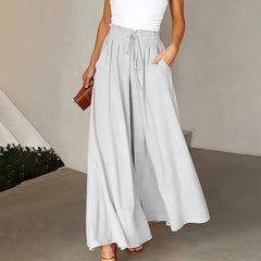 New Waist-tight Summer Long Draping Effect Long Culottes For Women - kinko