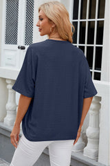 Eyelet Open Front Half Sleeve Cardigan - kinko