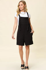 Double Take Full Size Texture Square Neck Romper - kinko