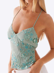 Crisscross Back V-Neck Cami - kinko