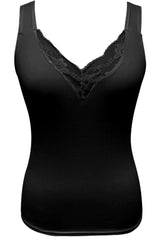Full Size Lace Detail V-Neck Tank Plus Size - kinko