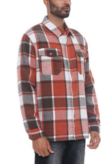 WEIV Men's Full Size Checkered Soft Flannel Shacket Plus Size - kinko