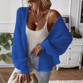 Batwing Sleeve Cardigan Solid Color Cardigan