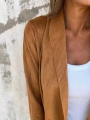 Full Size Open Front Casual Cardigan Plus Size - kinko