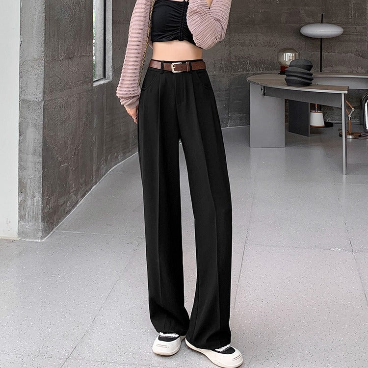 New High Waist Drooping Suit Pants Women - kinko