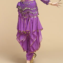 Children's Creative Leg Binding Glitter Chiffon Pants - kinko