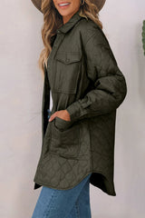 Snap Down Collared Winter Coat - kinko