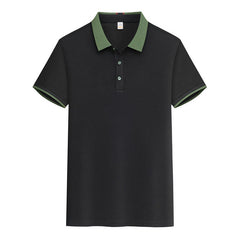 Contrast Color Lapels Polo Shirt - kinko