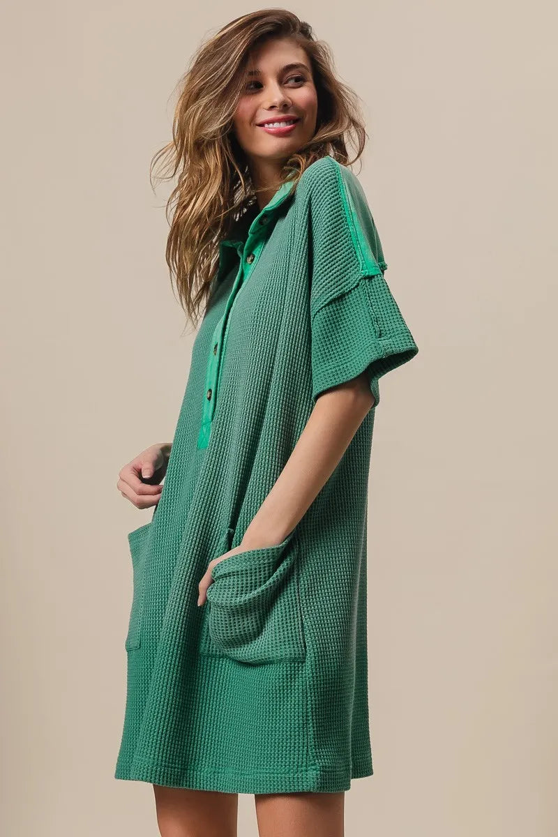 BiBi Dip Dye Mineral Washed Knit Dress - kinko