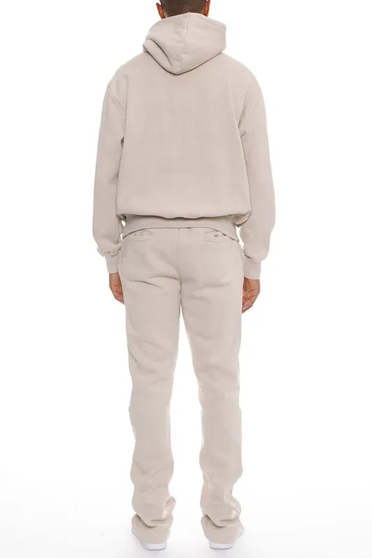 WEIV Men's Fleece Hoodie and Flare Pant Set - kinko