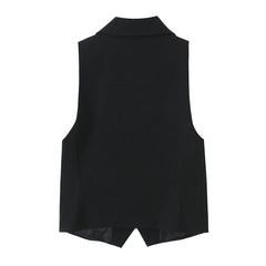 Spring Solid Color Sleeveless Shirt Style Straight Cut Vest Loose Mini Skirt Women - kinko