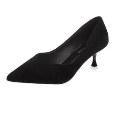 Single Mid-heel Suede Soft-soled High-heeled Shoes