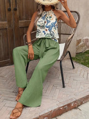 Printed Tank Top and Wide Leg Pants Set - kinko