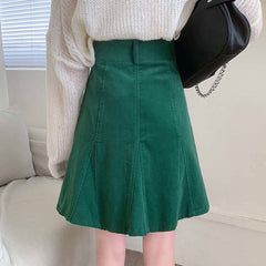 A Line Retro Corduroy For Fall Winter Skirt