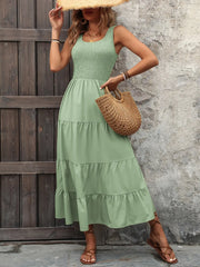 Ivy Lane Smocked Scoop Neck Sleeveless Tank Dress - kinko