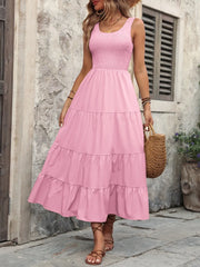 Ivy Lane Smocked Scoop Neck Sleeveless Tank Dress - kinko