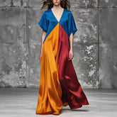 Round Neck Loose Short Sleeves Dress - kinko