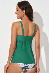 Full Size Adjustable Strap Tankini Set - kinko