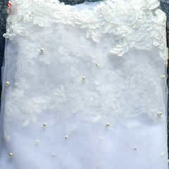 Exquisite Lace Black Veil Pearl Bridal Veil - kinko