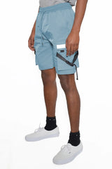 WEIV Men's Full Size Multi-Pocket Cargo Shorts with Drawstring Waist Plus Size - kinko