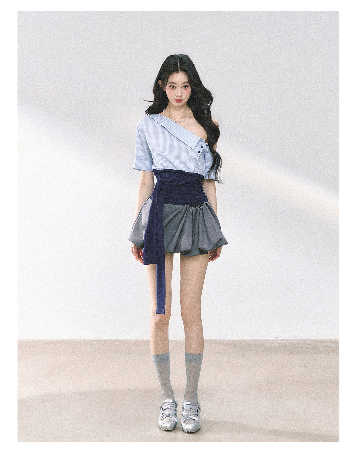 American Hot Girl Skirt Women Summer High Waist A- Line Slimming - kinko