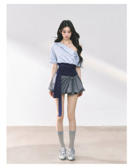 American Hot Girl Skirt Women Summer High Waist A- Line Slimming - kinko