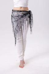 Belly Dance Sequins Tassel Triangle Waist Scarf - kinko