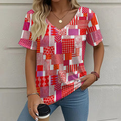 Summer New Casual Multicolor Design Women's T-shirt - kinko
