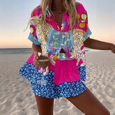 Digital Printing Top Women's Suit Two-piece Set - kinko