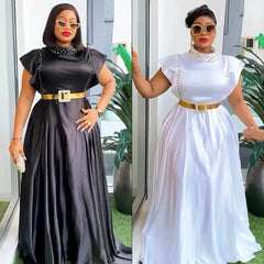 Banquet Evening Fashionable Elegant Style Rhinestone High Waist Dress - kinko